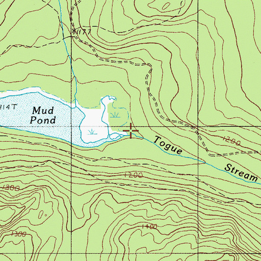 Topographic Map of Togue Stream, ME