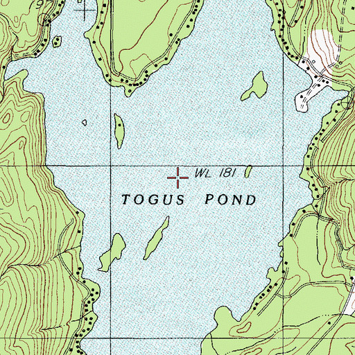 Topographic Map of Togus Pond, ME