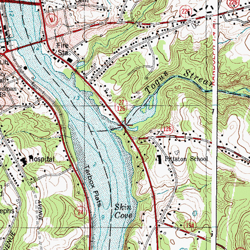 Topographic Map of Togus Stream, ME