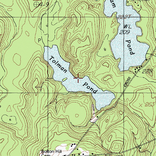 Topographic Map of Tolman Pond, ME