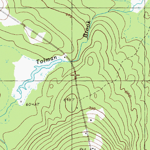 Topographic Map of Tolman School, ME