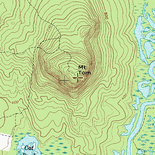 Topographic Map of Mount Tom, ME