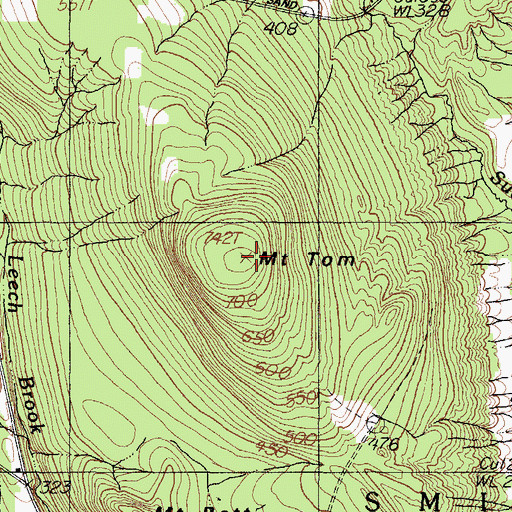 Topographic Map of Mount Tom, ME