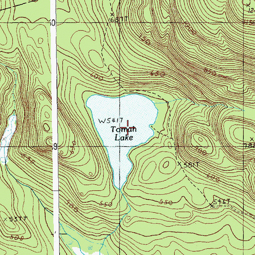 Topographic Map of Tomah Lake, ME