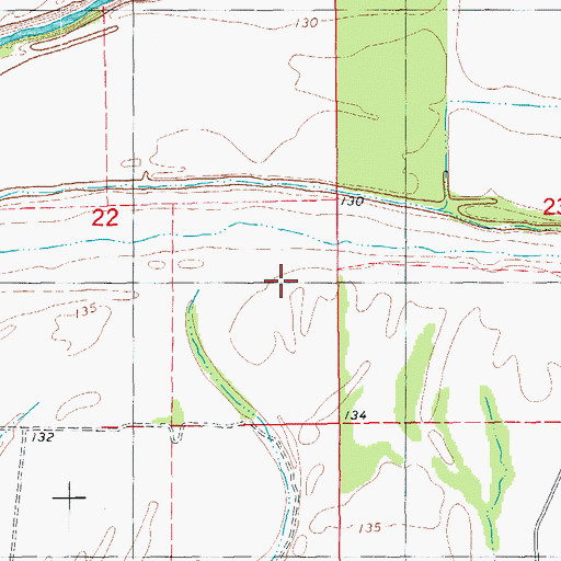 Topographic Map of Elmwood, AR
