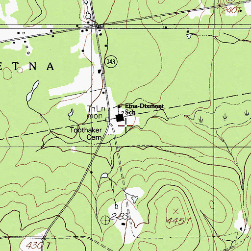 Topographic Map of Toothaker Cemetery, ME