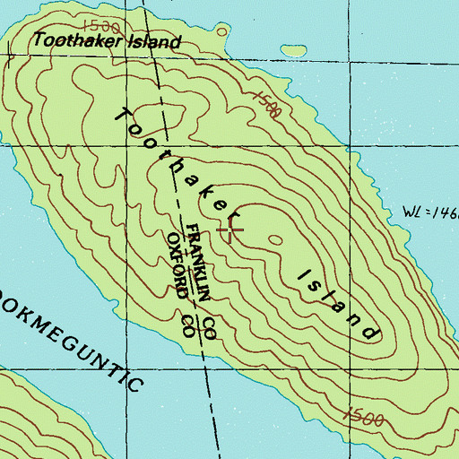 Topographic Map of Toothaker Island, ME