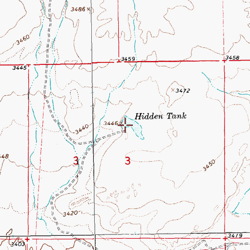Topographic Map of Hidden Tank, AZ