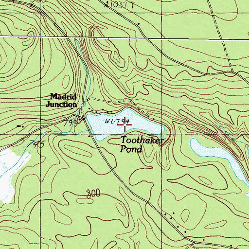 Topographic Map of Toothaker Pond, ME