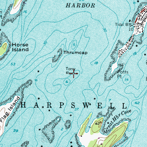 Topographic Map of Torry Rock, ME
