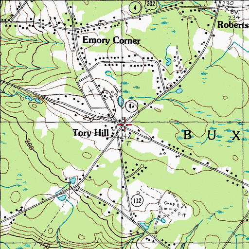 Topographic Map of Tory Hill, ME