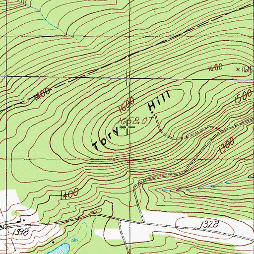 Topographic Map of Tory Hill, ME