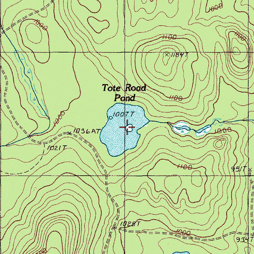 Topographic Map of Tote Road Pond, ME