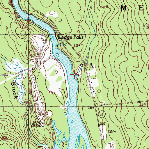 Topographic Map of Tots Brook, ME
