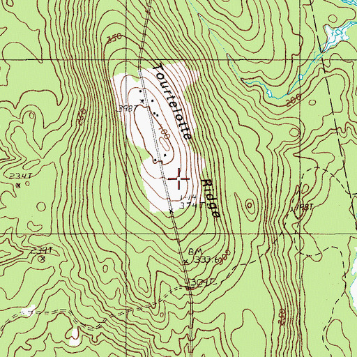 Topographic Map of Tourtelotte Ridge, ME