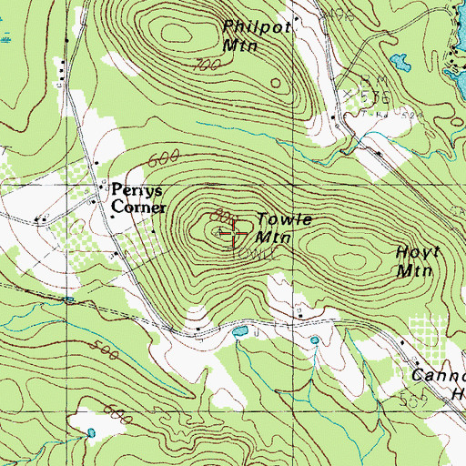 Topographic Map of Towle Mountain, ME
