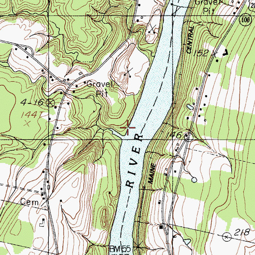 Topographic Map of Town Farm Brook, ME