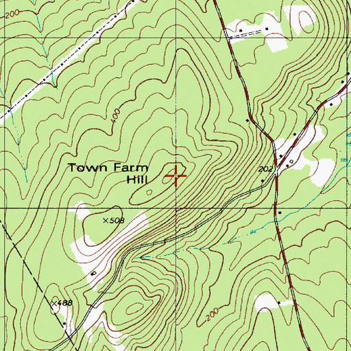 Topographic Map of Town Farm Hill, ME