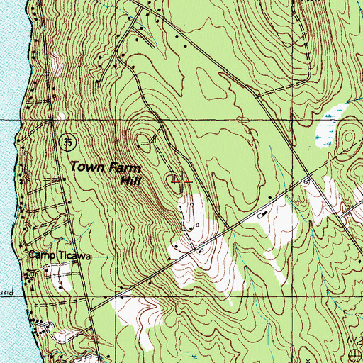 Topographic Map of Town Farm Hill, ME
