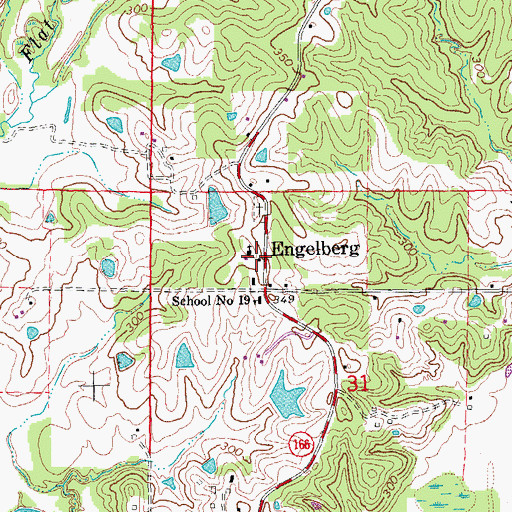 Topographic Map of Engelberg, AR