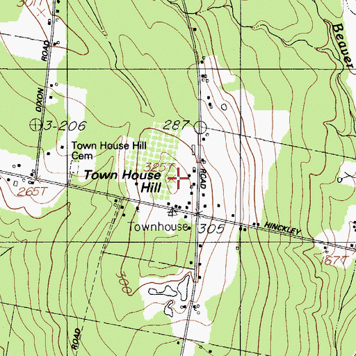 Topographic Map of Town House Hill, ME