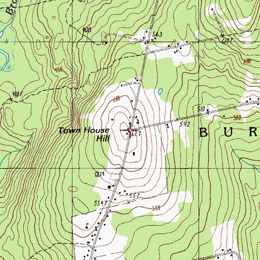 Topographic Map of Town House Hill, ME