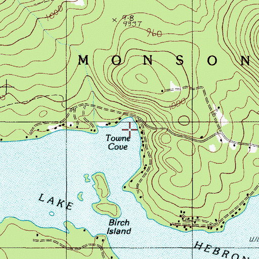 Topographic Map of Towne Cove, ME