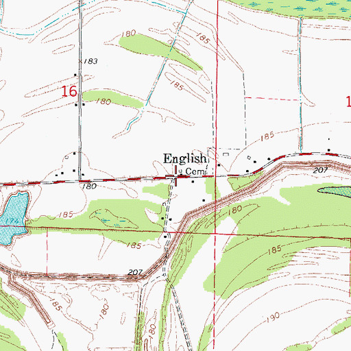 Topographic Map of English, AR