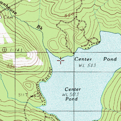 Topographic Map of Townhouse Brook, ME