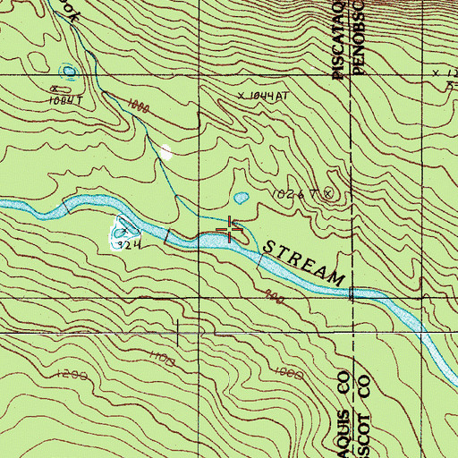 Topographic Map of Townline Brook, ME