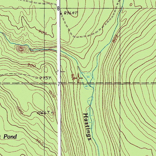 Topographic Map of Townline Brook, ME