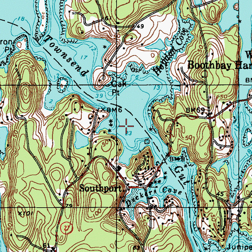 Topographic Map of Townsend Gut, ME