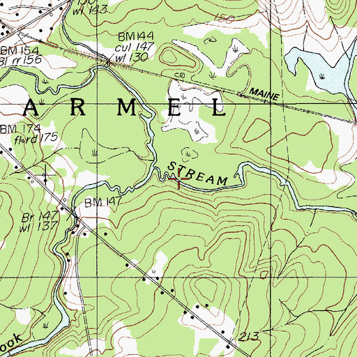 Topographic Map of Tracy Brook, ME