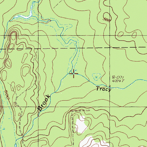 Topographic Map of Tracy Brook, ME