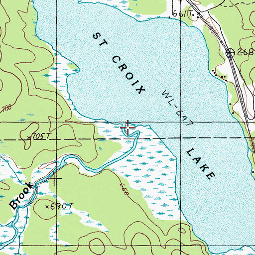 Topographic Map of Tracy Brook, ME