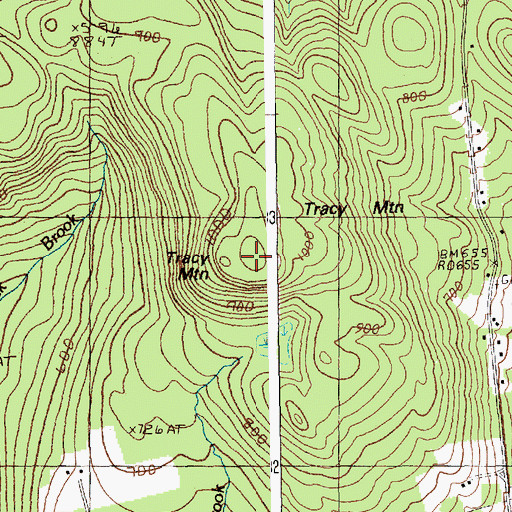 Topographic Map of Tracy Mountain, ME