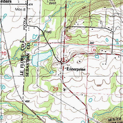 Topographic Map of Enterprise, AR