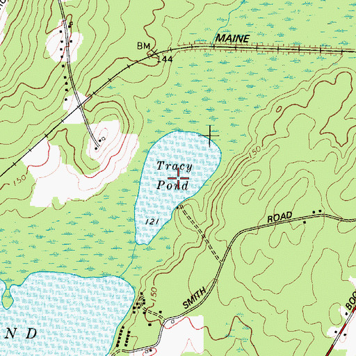 Topographic Map of Tracy Pond, ME