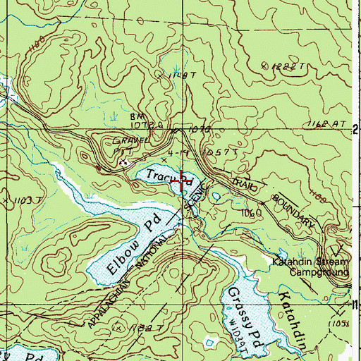Topographic Map of Tracy Pond, ME