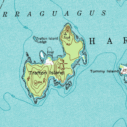 Topographic Map of Trafton Island, ME