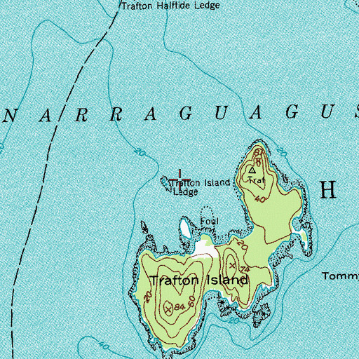 Topographic Map of Trafton Island Ledge, ME