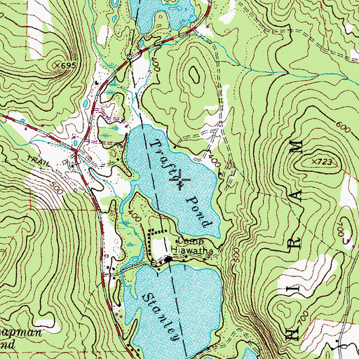 Topographic Map of Trafton Pond, ME
