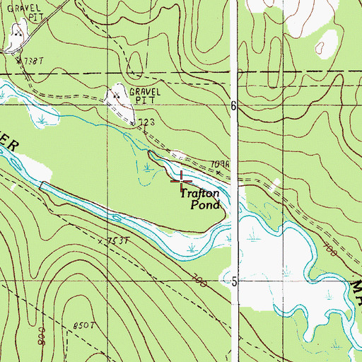 Topographic Map of Trafton Pond, ME
