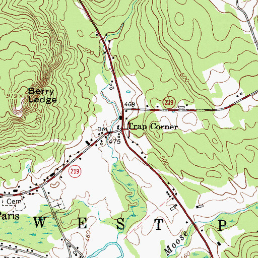 Topographic Map of Trap Corner, ME