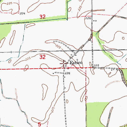 Topographic Map of Estico, AR