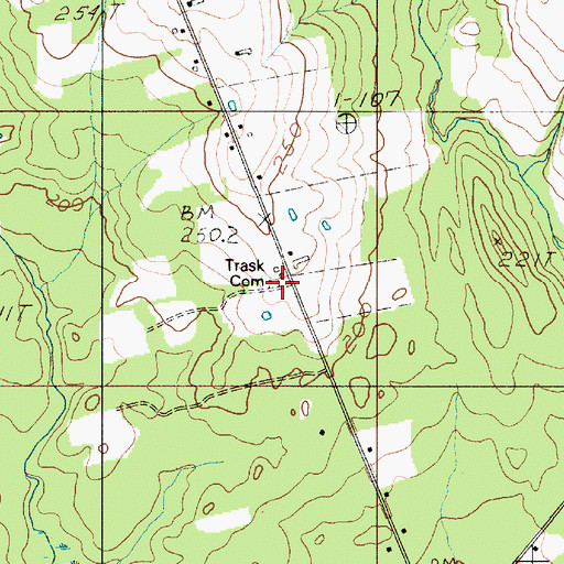 Topographic Map of Trask Cemetery, ME
