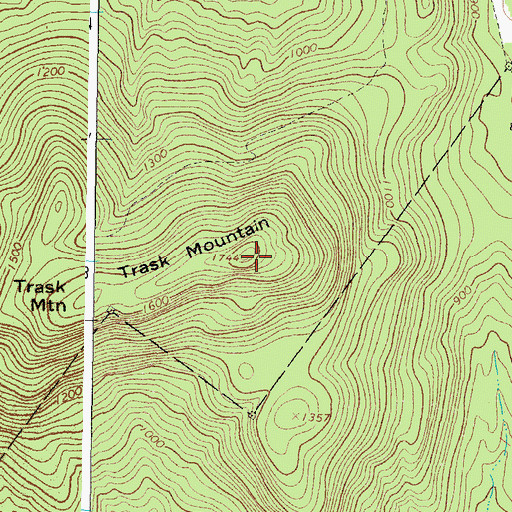 Topographic Map of Trask Mountain, ME