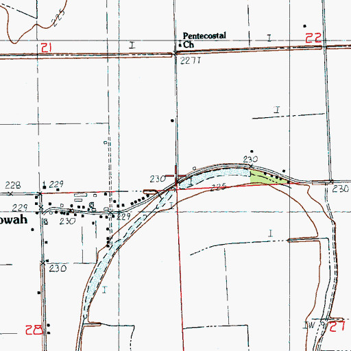 Topographic Map of Etowah, AR