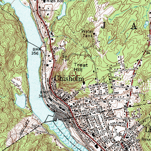Topographic Map of Treat Hill, ME