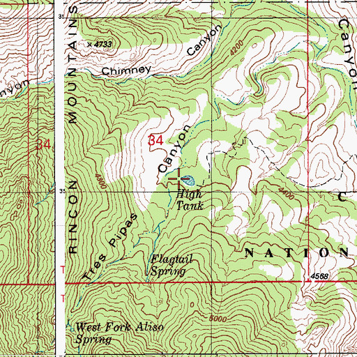 Topographic Map of Hidden Tank, AZ
